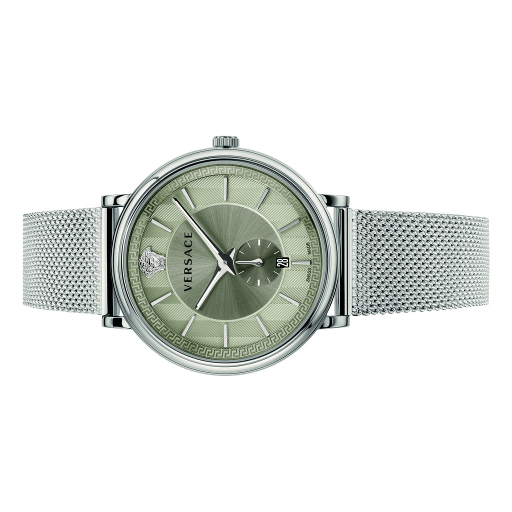 Versace V-Circle Silver Dial Silver Mesh Bracelet Watch for Men - VBQ060017 Buy Now By Versace