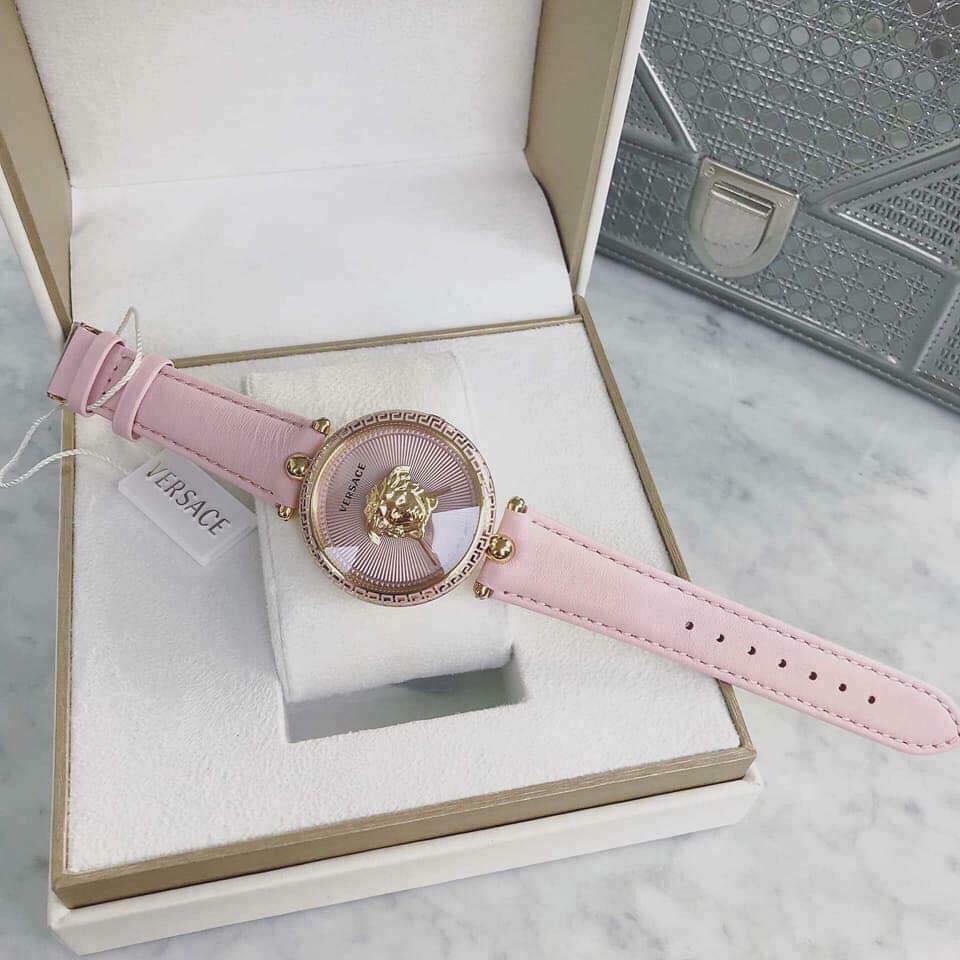 Versace Palazzo Empire Pink Dial Pink Leather Strap Watch for Women - VCO030017 Buy Now By Versace