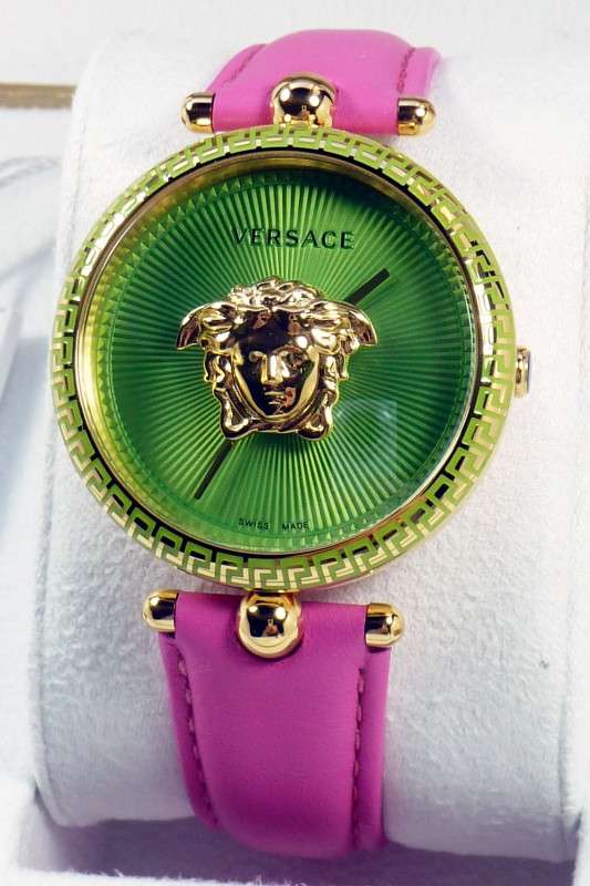 Versace Palazzo Empire Green Dial Pink Leather Strap Watch for Women - VCO150017 Buy Now By Versace