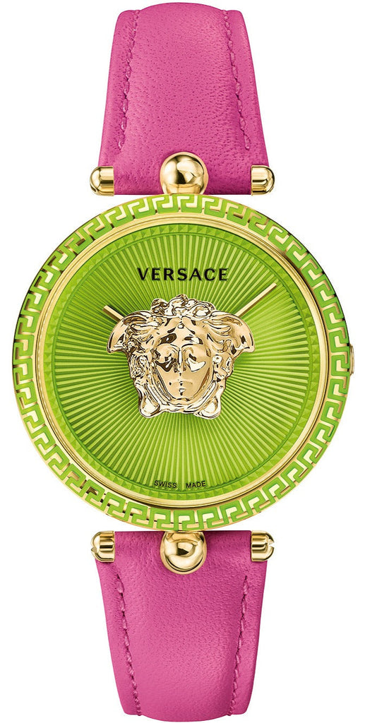 Versace Palazzo Empire Green Dial Pink Leather Strap Watch for Women - VCO150017 Buy Now By Versace