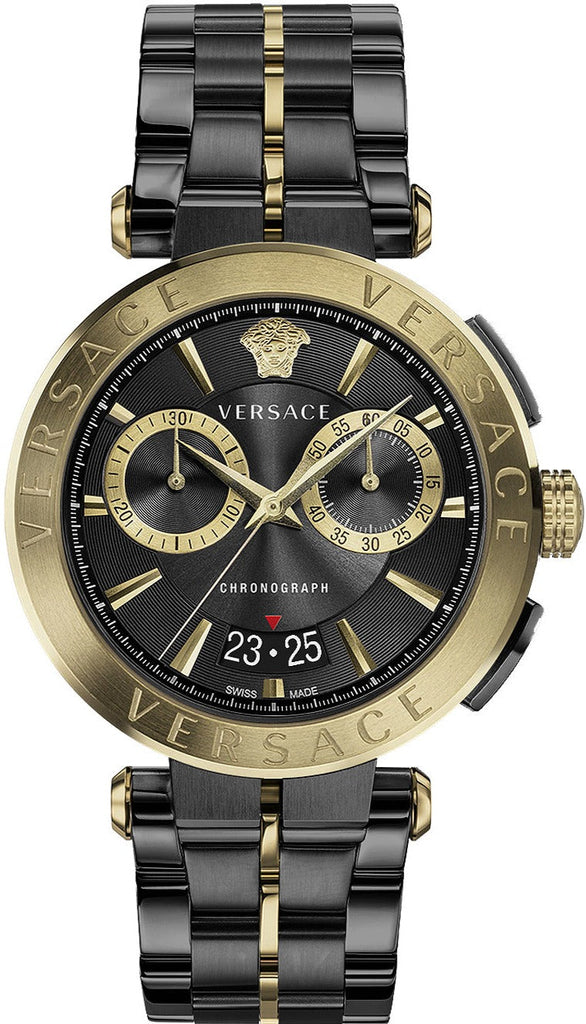 Versace Aion Chronograph Black Dial Black Steel Strap Watch for Men - VE1D01620 Buy Now By Versace