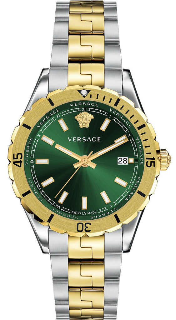Versace Hellenyium Quartz Green Dial Two Tone Steel Strap Watch For Men - VE3A00720 Buy Now By Versace
