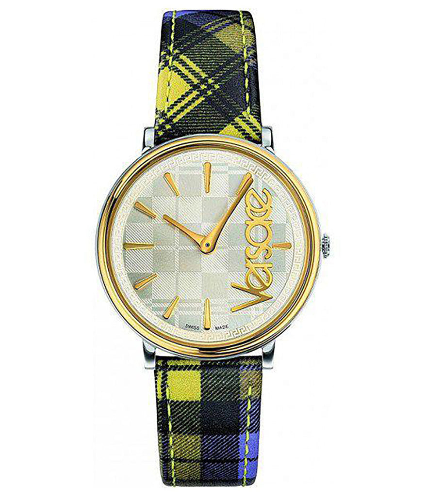 Versace V-Circle The Clans Edition Silver Dial Multicolor Leather Strap Watch for Women - VE8100118 Buy Now By Versace