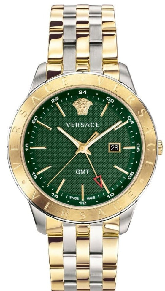 Versace Univers Quartz Green Dial Two Tone Steel Strap Watch for Men - VEBK00718 Buy Now By Versace