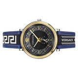 Versace V-Circle Black Dial Blue Leather Strap Watch for Men - VEBQ01419 Buy Now By Versace
