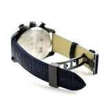 Versace V-Ray Chronograph Quartz Blue Dial Black Leather Strap Watch For Men - VEDB00418 Buy Now By Versace