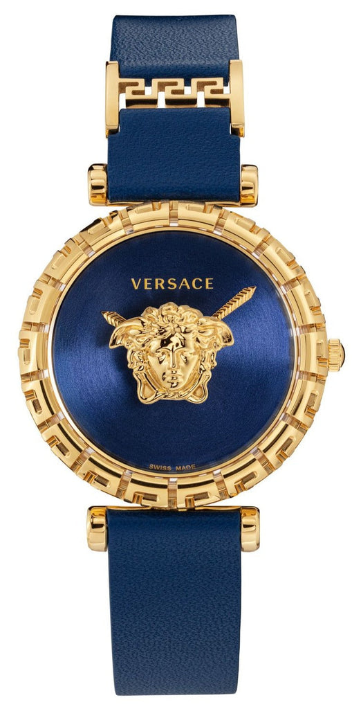 Versace Palazzo Empire Greca Quartz Blue Dial Blue Leather Strap Watch for Women - VEDV00219 Buy Now By Versace