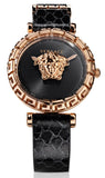 Versace Palazzo Empire Greca Black Dial Black Leather Strap Watch for Women - VEDV00719 Buy Now By Versace