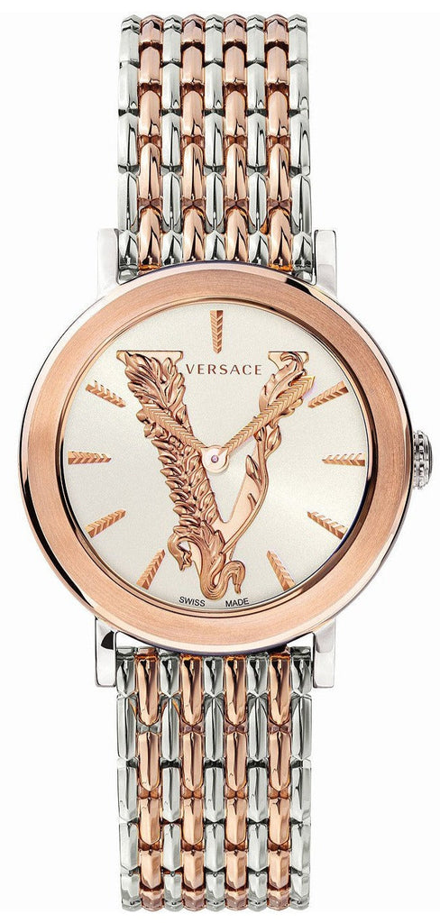 Versace Virtus Quartz White Dial Two Tone Steel Strap Watch for Women - VEHC00519 Buy Now By Versace