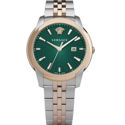 Versace V-Urban Green Dial Two Tone Steel Strap Watch for Men - VELQ00619 Buy Now By Versace