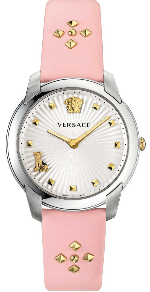 Versace Audrey Quartz White Dial Pink Leather Strap Watch for Women - VELR00119 Buy Now By Versace