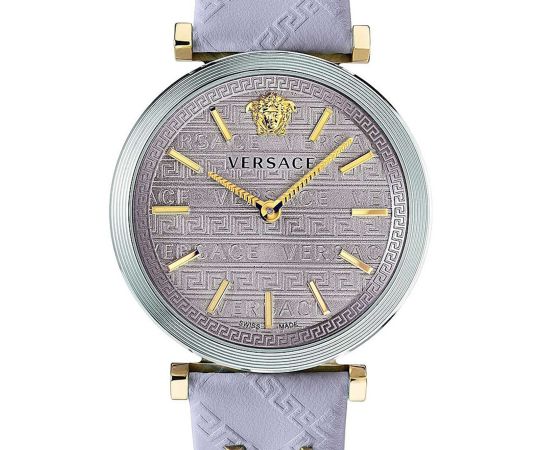 Versace V-Twist Quartz Purple Dial Purple Leather Strap Watch for Women - VELS00219 Buy Now By Versace