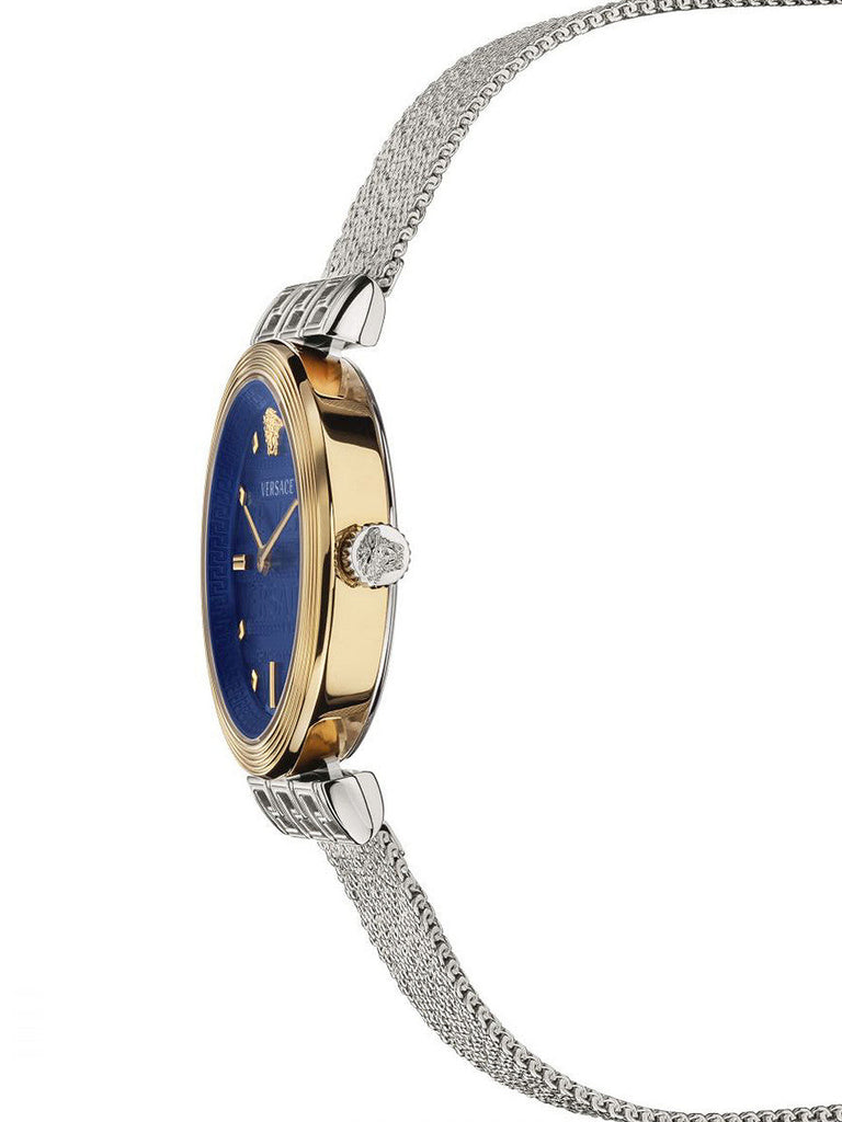 Versace Meander Blue Dial Silver Mesh Bracelet Watch for Women - VELW00520 Buy Now By Versace