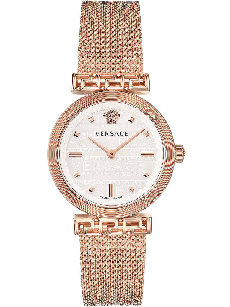 Versace Meander White Dial Rose Gold Mesh Bracelet Watch for Women - VELW00620 Buy Now By Versace
