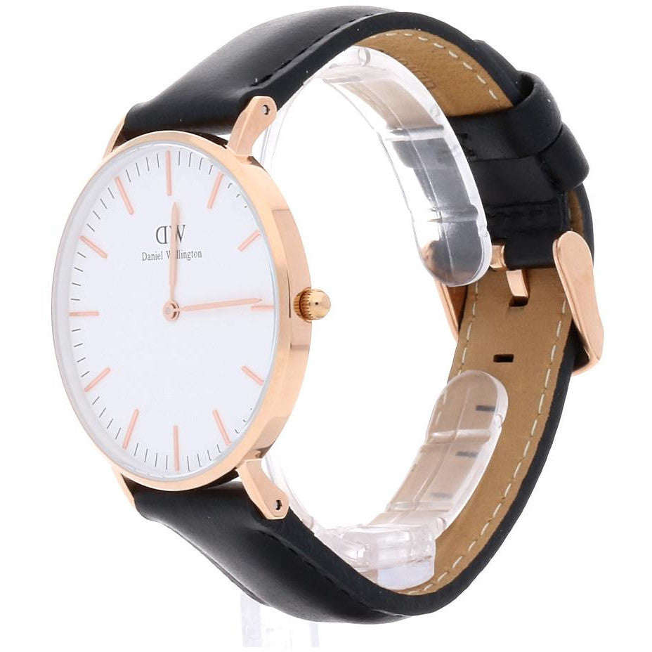 Daniel Wellington Classic Sheffield White Dial Black Leather Strap Watch for Women - DW00100036 Buy Now By Daniel Wellington