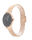 Daniel Wellington Classic Melrose Black Dial Rose Gold Mesh Bracelet Watch For Women - DW00100161 Buy Now By Daniel Wellington