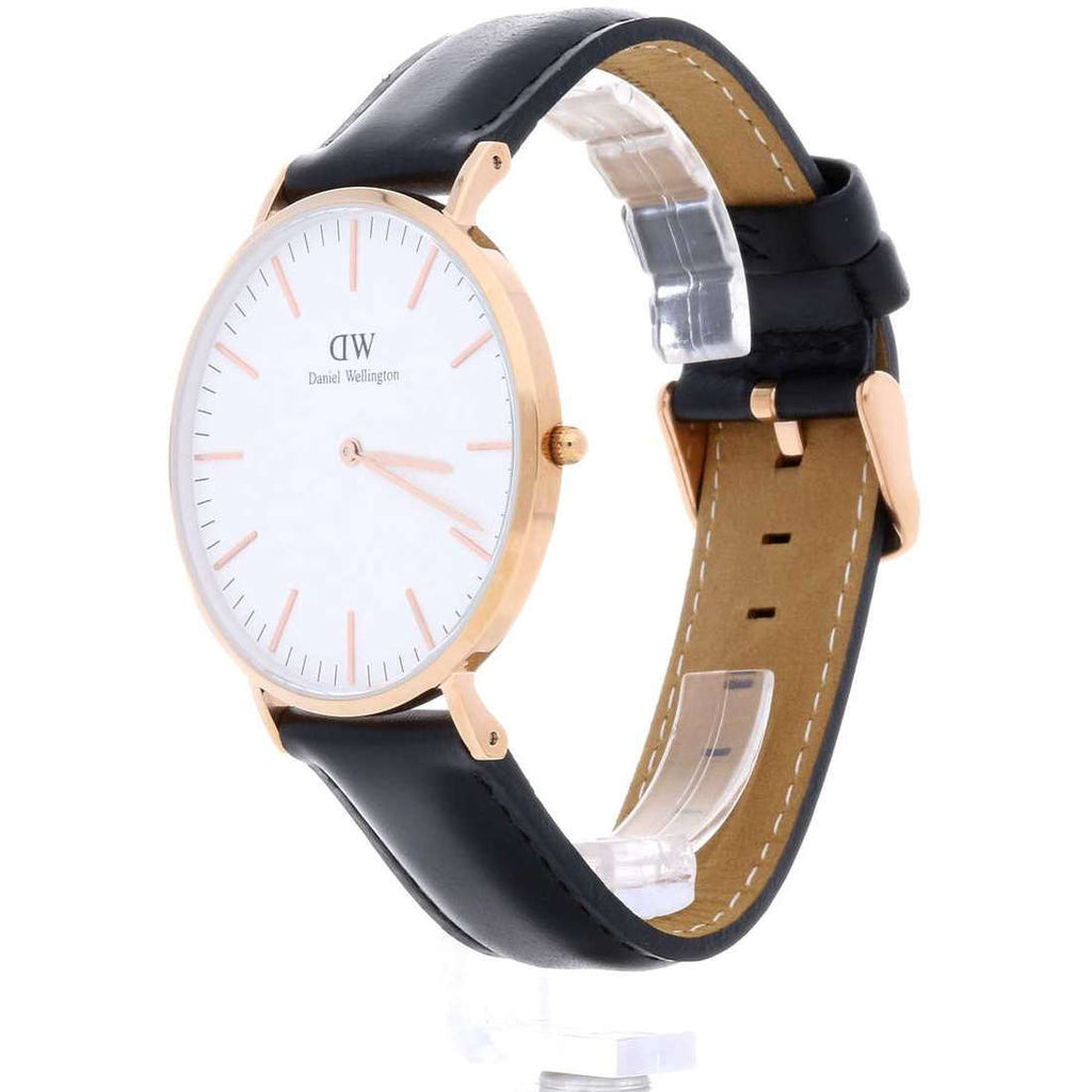 Daniel Wellington Classic Sheffield White Dial Black Leather Strap Watch For Men - DW00100007 Buy Now By Daniel Wellington