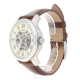 Fossil Grant Automatic Beige Skeleton Dial Brown Leather Strap Watch for Men - ME3099 Buy Now By Fossil