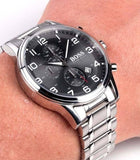 Hugo Boss Aeroliner Black Dial Silver Steel Strap Watch for Men - 1513181 Buy Now By Hugo Boss