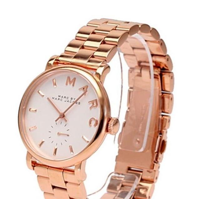 Marc Jacobs Baker White Dial Rose Gold Steel Strap Watch for Women - MBM3244 Buy Now By Marc Jacobs