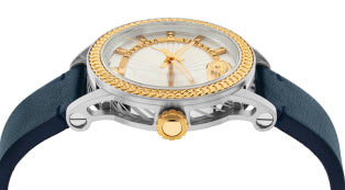 Versace Viamond Quartz White Dial Blue Leather Strap Watch For Men - VEPO00120 Buy Now By Versace