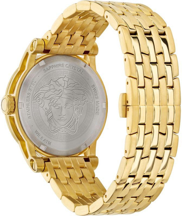 Versace Code Quartz Silver Dial Gold Steel Strap Watch For Men - VEPO00420 Buy Now By Versace