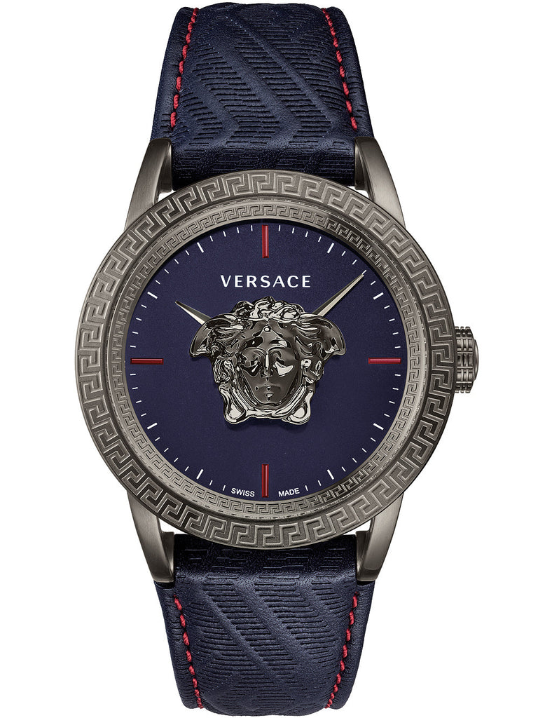 Versace Palazzo Empire Blue Dial Blue Leather Strap Watch for Men - VERD00118 Buy Now By Versace