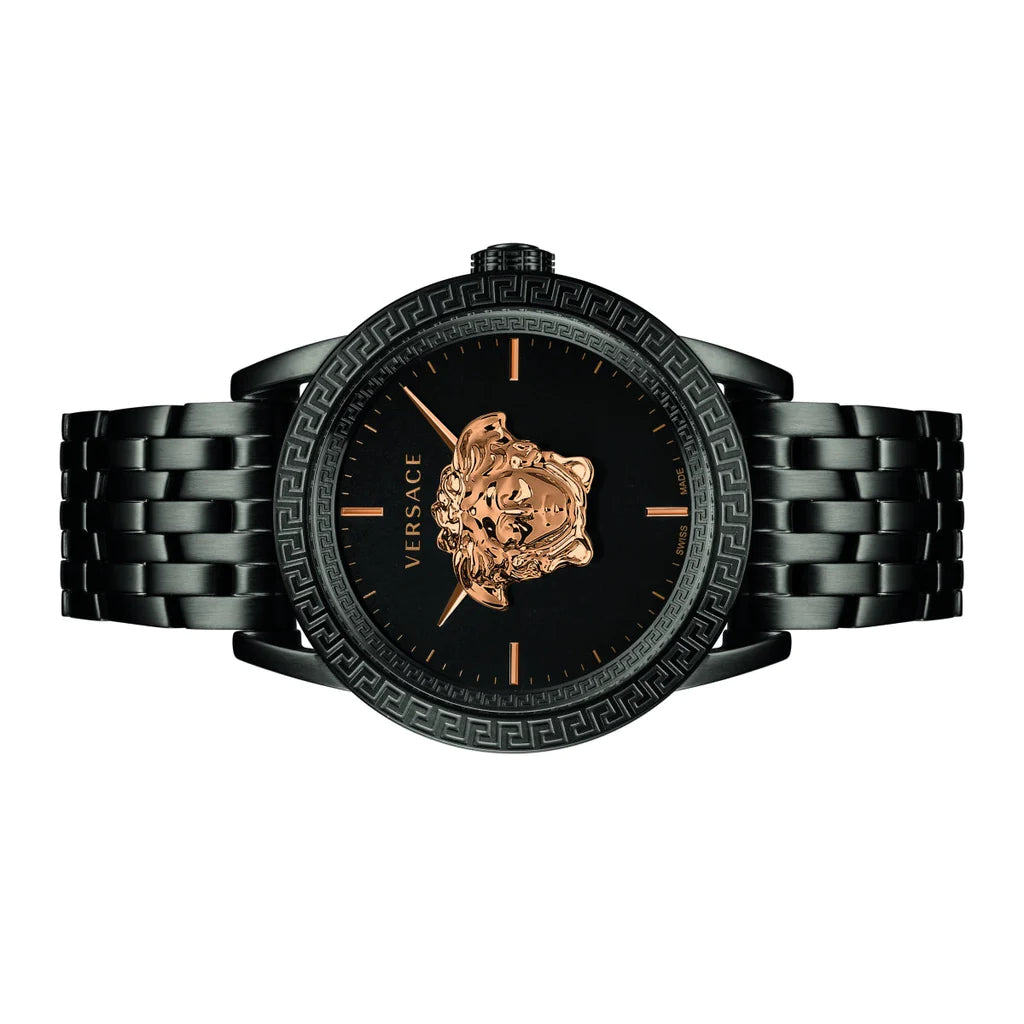 Versace Palazzo Empire Quartz Black Dial Black Steel Strap Watch For Men - VEDB00518 Buy Now By Versace
