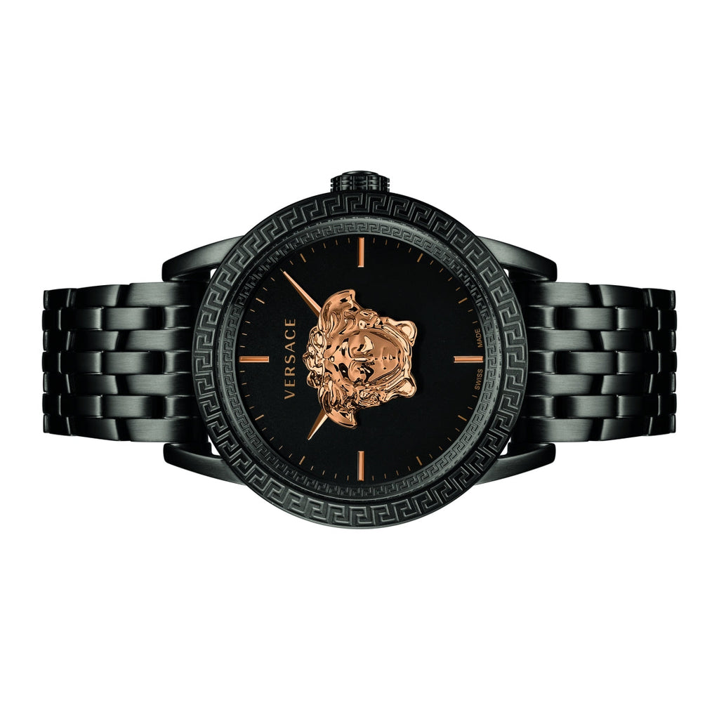 Versace Palazzo Empire Black Dial Black Steel Strap Watch for Men - VERD00518 Buy Now By Versace