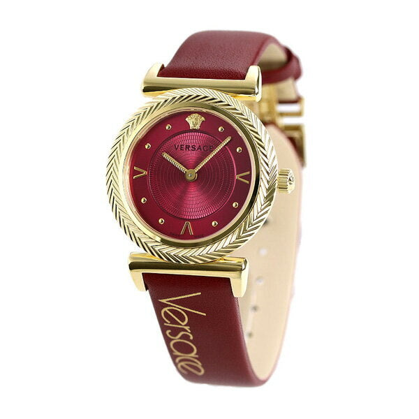 Versace V-Motif Red Dial Red Leather Strap Watch for Women - VERE00418 Buy Now By Versace