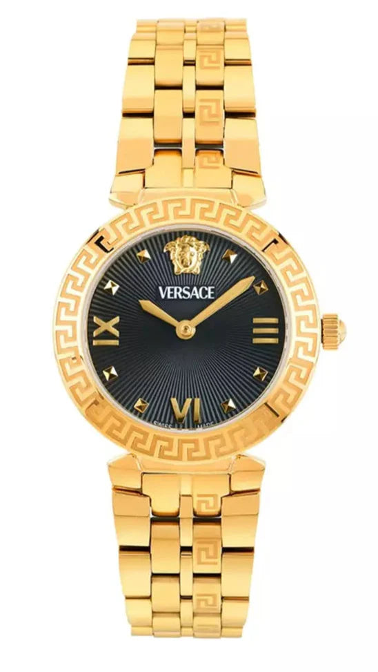 Versace Daphnis Quartz Black Dial Gold Steel Strap Watch for Women - VEOCA0524 Buy Now By Versace