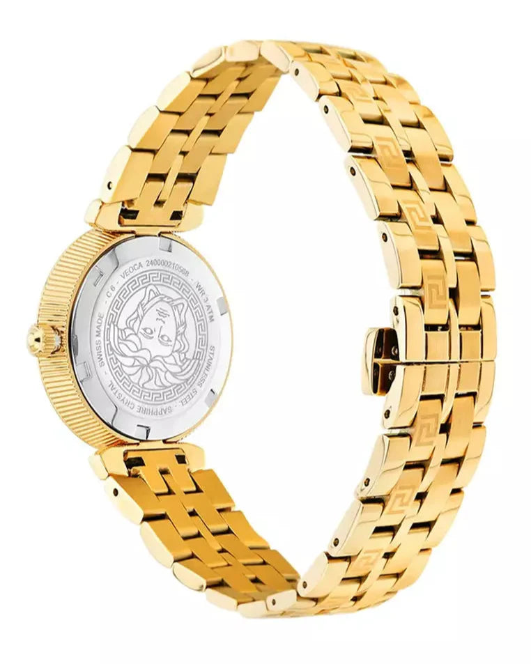 Versace Daphnis Quartz Black Dial Gold Steel Strap Watch for Women - VEOCA0524 Buy Now By Versace
