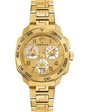 Versace Dylos Chronograph Gold Dial Gold Steel Strap Watch for Men - VQC040015 Buy Now By Versace