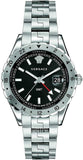 Versace Hellenyium GMT Black Dial Silver Steel Strap Watch for Men - V11020015 Buy Now By Versace