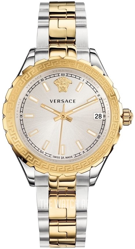 Versace Hellenyium Silver Dial Two Tone Steel Strap Watch for Women - V12030015 Buy Now By Versace