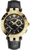 Versace V-Race Quartz Black Dial Black Leather Strap Watch For Men - VEBV00119 Buy Now By Versace