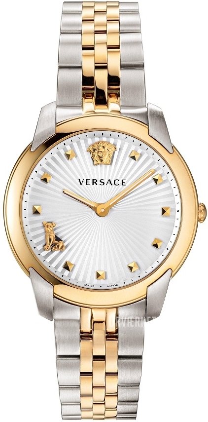 Versace Audrey Quartz White Dial Two Tone Steel Strap Watch for Women - VELR00519 Buy Now By Versace