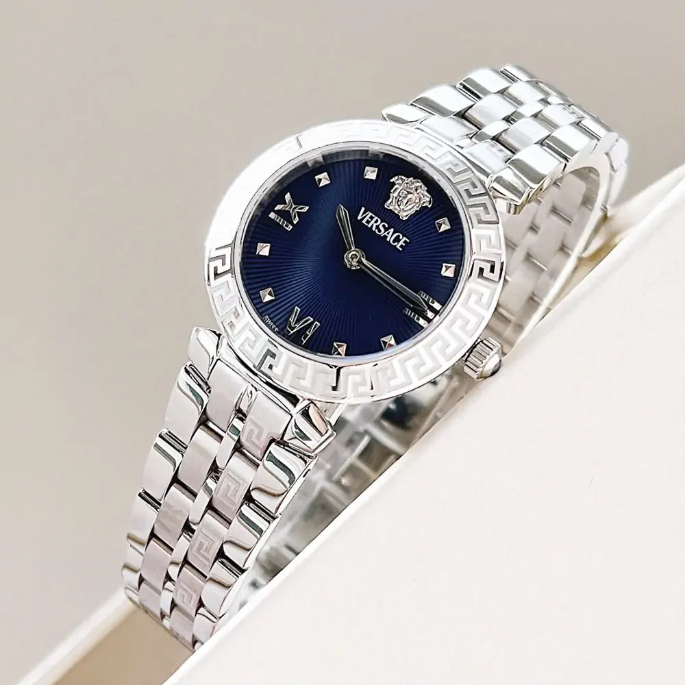 Versace Daphnis Analog Blue Dial Silver Steel Strap Watch for Women - VEOCA0124 Buy Now By Versace
