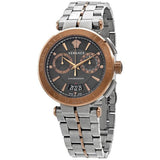 Versace Aion Chronograph Black Dial Grey Steel Strap Watch for Men - VBR050017 Buy Now By Versace