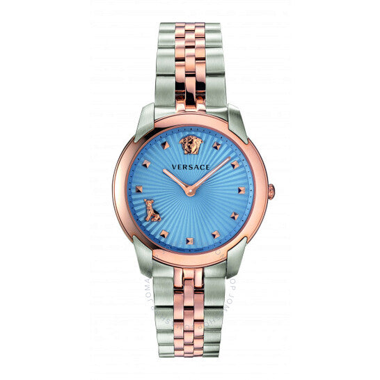 Versace Audrey Quartz Blue Dial Two Tone Steel Strap Watch for Women - VELR00619 Buy Now By Versace