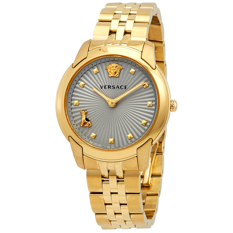 Versace Audrey Quartz Grey Dial Gold Steel Strap Watch for Women - VELR00719 Buy Now By Versace