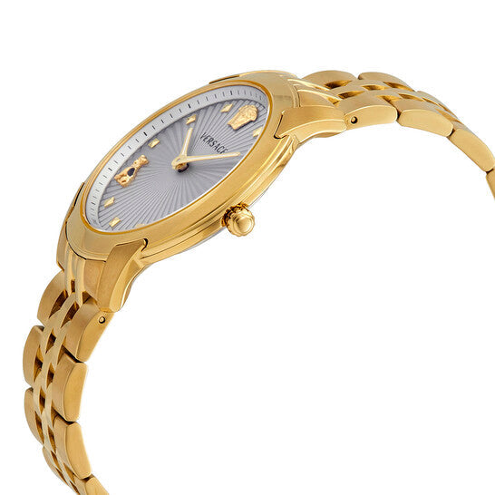 Versace Audrey Quartz Grey Dial Gold Steel Strap Watch for Women - VELR00719 Buy Now By Versace