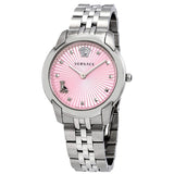 Versace Audrey Quartz Pink Dial Silver Steel Strap Watch for Women - VELR00419 Buy Now By Versace