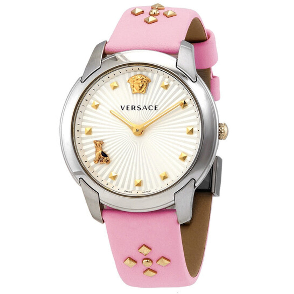 Versace Audrey Quartz White Dial Pink Leather Strap Watch for Women - VELR00119 Buy Now By Versace