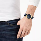 Versace Univers Navy Blue Dial Navy Blue Leather Strap Watch for Men - VEBK00318 Buy Now By Versace
