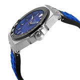 Versace Chain Reaction Quartz Blue Dial Blue & Black Leather Strap Watch for Men - VEDY00119 Buy Now By Versace