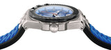 Versace Chain Reaction Quartz Blue Dial Blue & Black Leather Strap Watch for Men - VEDY00119 Buy Now By Versace