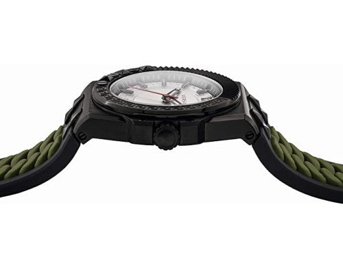 Versace Chain Reaction Quartz White Dial Green Rubber Strap Watch for Men - VEDY00419 Buy Now By Versace