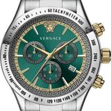 Versace Classic Chronograph Quartz Green Dial Silver Steel Strap Watch For Men - VEV700721 Buy Now By Versace