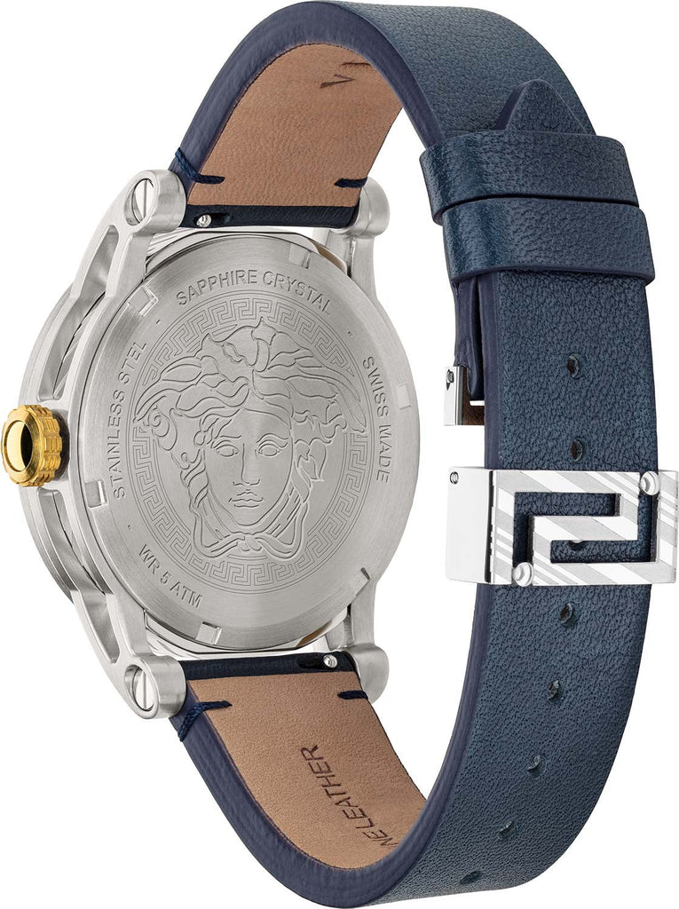 Versace Viamond Quartz White Dial Blue Leather Strap Watch For Men - VEPO00120 Buy Now By Versace